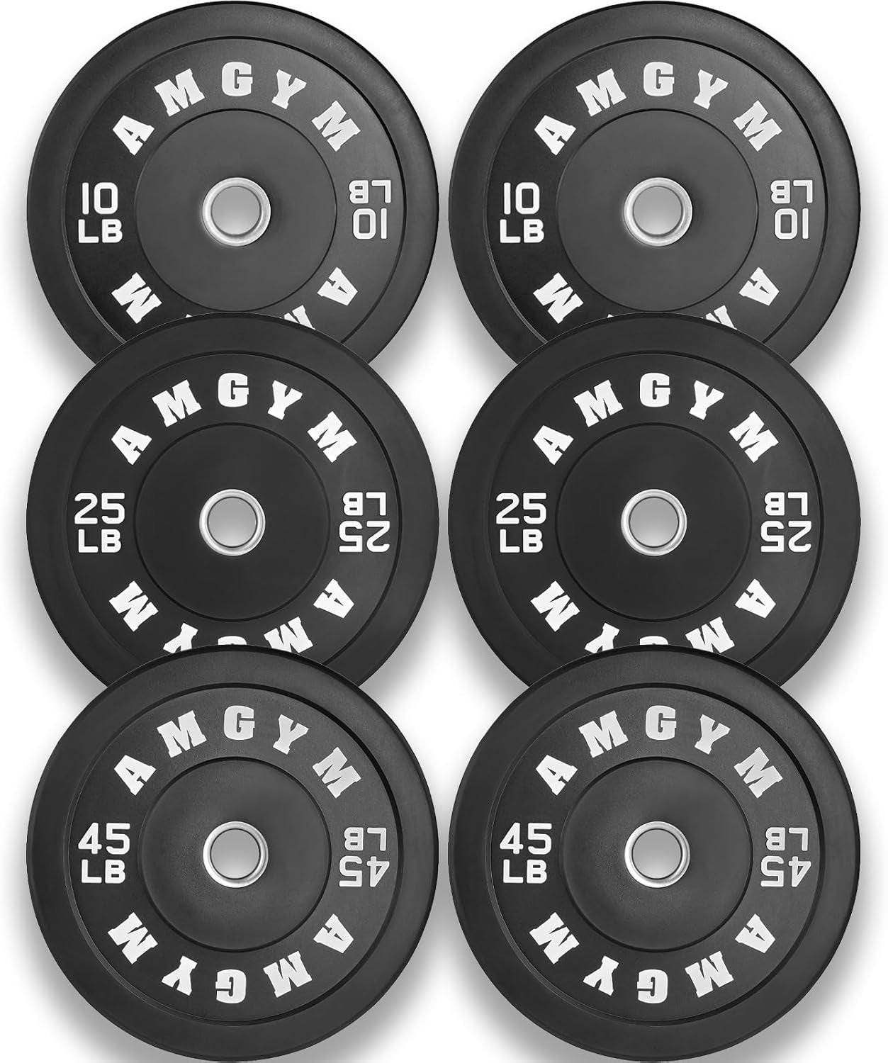 LB Bumper Plates Olympic Weight Plates, Bumper Weight Plates, Steel Insert, Strength Training